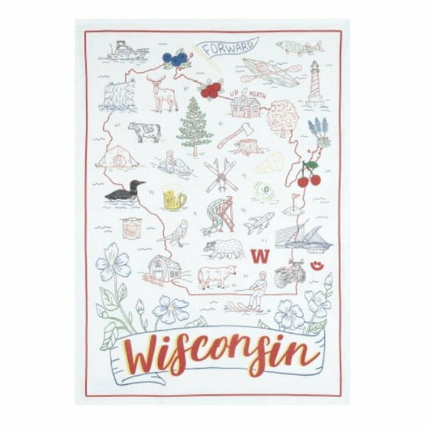 Tarifa 18 x 25 in. Wisconsin State Kitchen Towel, 4PK TA3685902